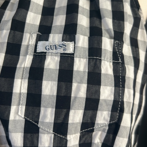 Guess Jeans checkered gingham tie front top - Picture 2 of 10